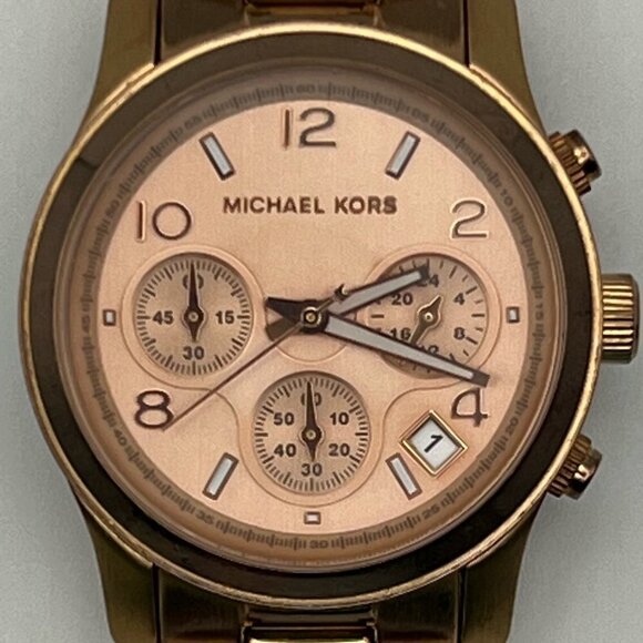 Michael Kors Chronograph Runway Rose Gold Watch MK5128 Extra Links & Working main image 3